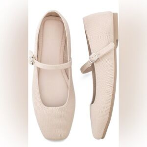 Soesyi Almond Beige Mary Jane Flats [Size: 11]